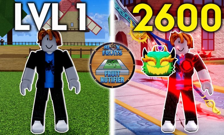 Personnage de Blox Fruits utilisant le Fruit Notifier pour trouver un fruit