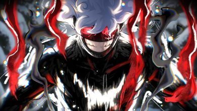 Luffy en Gear 5 face à Imu avec Scopper Gaban et Loki à Elbaf